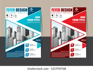 Business abstract vector template Brochure design cover modern layout annual report poster flyer in A4 with colorful triangles geometric shapes for tech science market with light background