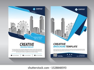 Business abstract vector template. Brochure design, cover modern layout, annual report, poster, flyer in A4 with colorful triangles, geometric shapes for tech, science, market with light background