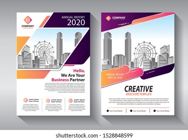 Business abstract vector template. Brochure design, cover modern layout, annual report, poster, flyer in A4 with colorful triangles, geometric shapes for tech, science, market with light background