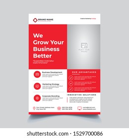 Business abstract vector template. Brochure design, cover modern layout, annual report, poster, flyer in A4 with colorful triangles, geometric shapes for tech, science, market with light background