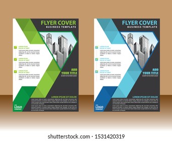 Business abstract vector template Brochure design cover modern layout annual report poster flyer in A4 with colorful triangles geometric shapes for tech science market with light background