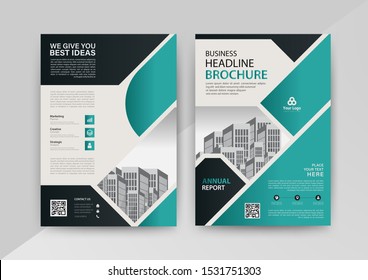 Business abstract vector template for Brochure, AnnualReport, Magazine, Poster, Corporate Presentation, Portfolio, Flyer, infographic with blue and white color size A4, Front and back. Vector