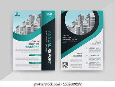 Business abstract vector template for Brochure, AnnualReport, Magazine, Poster, Corporate Presentation, Portfolio, Flyer, infographic with blue and black color size A4, Front and back. Vector