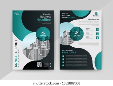 Business abstract vector template for Brochure, AnnualReport, Magazine, Poster, Corporate Presentation, Portfolio, Flyer, infographic with blue and black color size A4, Front and back. Vector