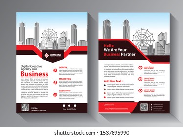 Business abstract vector template. Brochure design flyer in A4 with colorful shapes 