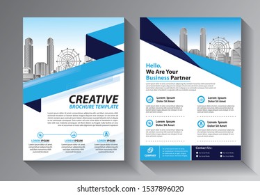 Business abstract vector template. Brochure design flyer in A4 with colorful shapes 