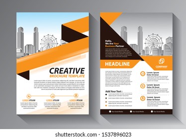 Business abstract vector template. Brochure design flyer in A4 with colorful shapes 