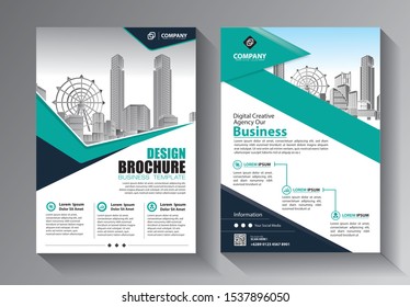 Business abstract vector template. Brochure design flyer in A4 with colorful shapes 