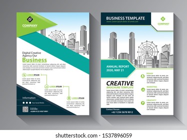 Business abstract vector template. Brochure design flyer in A4 with colorful shapes 