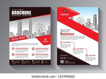 Business abstract vector template. Brochure design flyer in A4 with colorful shapes 