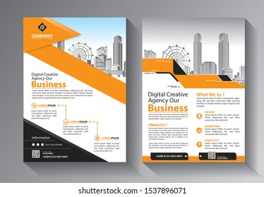 Business abstract vector template. Brochure design flyer in A4 with colorful shapes 