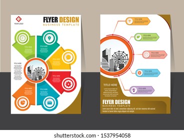 Business abstract vector template Brochure design cover modern layout annual report poster flyer in A4 with colorful triangles geometric shapes for tech science market with light background