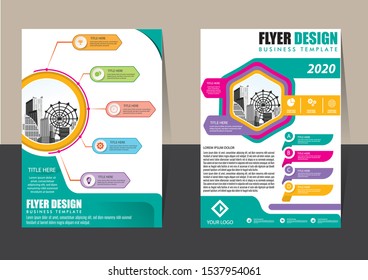 Business abstract vector template Brochure design cover modern layout annual report poster flyer in A4 with colorful triangles geometric shapes for tech science market with light background