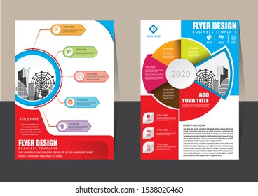 Business abstract vector template Brochure design cover modern layout annual report poster flyer in A4 with colorful triangles geometric shapes for tech science market with light background