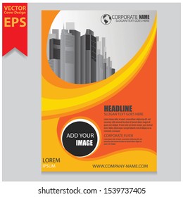 Business abstract vector template. Brochure design, cover modern layout, annual report, poster, flyer in A4 with colorful triangles, geometric shapes for tech, science, market with light background