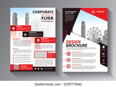 Business abstract vector template. Brochure design, cover modern layout, annual report, poster, flyer in A4 with colorful triangles, geometric shapes for tech, science, market with light background