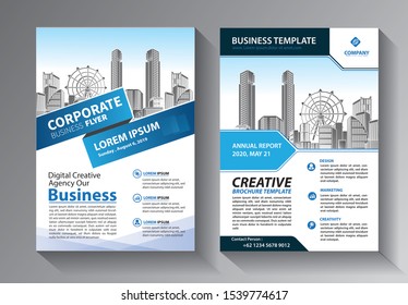 Business abstract vector template. Brochure design, cover modern layout, annual report, poster, flyer in A4 with colorful triangles, geometric shapes for tech, science, market with light background