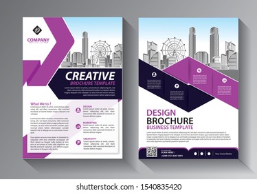 Business abstract vector template. Brochure design, cover modern layout, annual report, poster, flyer in A4 with colorful triangles, geometric shapes for tech, science, market with light background
