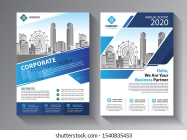 Business abstract vector template. Brochure design, cover modern layout, annual report, poster, flyer in A4 with colorful triangles, geometric shapes for tech, science, market with light background