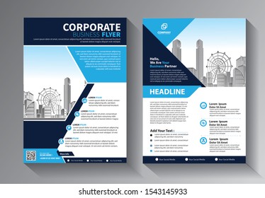 Business abstract vector template. Brochure design, cover modern layout, annual report, poster, flyer in A4 with colorful triangles, geometric shapes for tech, science, market with light background