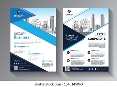 Business abstract vector template. Brochure design, cover modern layout, annual report, poster, flyer in A4 with colorful triangles, geometric shapes for tech, science, market with light background