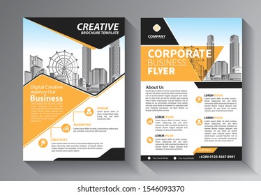 Business abstract vector template. Brochure design, cover modern layout, annual report, poster, flyer in A4 with colorful triangles, geometric shapes for tech, science, market with light background