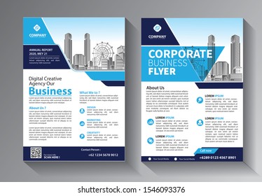 Business abstract vector template. Brochure design, cover modern layout, annual report, poster, flyer in A4 with colorful triangles, geometric shapes for tech, science, market with light background