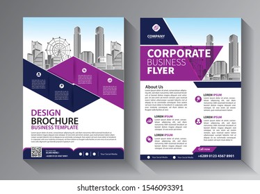 Business abstract vector template. Brochure design, cover modern layout, annual report, poster, flyer in A4 with colorful triangles, geometric shapes for tech, science, market with light background