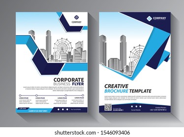 Business abstract vector template. Brochure design, cover modern layout, annual report, poster, flyer in A4 with colorful triangles, geometric shapes for tech, science, market with light background