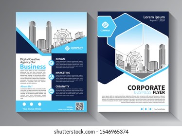 Business abstract vector template. Brochure design, cover modern layout, annual report, poster, flyer in A4 with colorful triangles, geometric shapes for tech, science, market with light background
