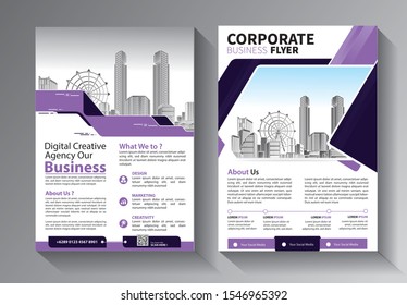 Business abstract vector template. Brochure design, cover modern layout, annual report, poster, flyer in A4 with colorful triangles, geometric shapes for tech, science, market with light background