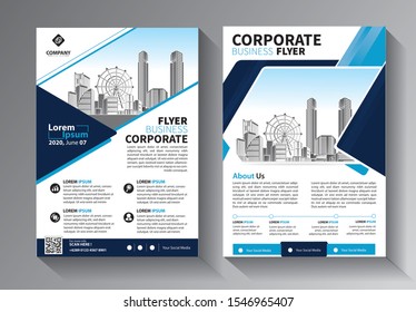 Business abstract vector template. Brochure design, cover modern layout, annual report, poster, flyer in A4 with colorful triangles, geometric shapes for tech, science, market with light background