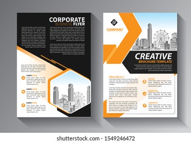Business abstract vector template. Brochure design, cover modern layout, annual report, poster, flyer in A4 with colorful triangles, geometric shapes for tech, science, market with light background