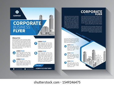 Business abstract vector template. Brochure design, cover modern layout, annual report, poster, flyer in A4 with colorful triangles, geometric shapes for tech, science, market with light background