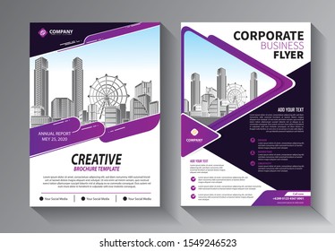 Business abstract vector template. Brochure design, cover modern layout, annual report, poster, flyer in A4 with colorful triangles, geometric shapes for tech, science, market with light background