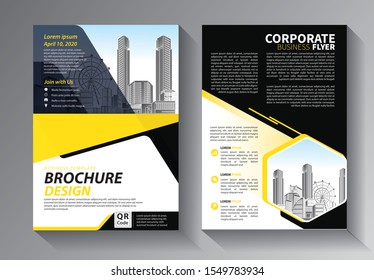 Business abstract vector template. Brochure design, cover modern layout, annual report, poster, flyer in A4 with colorful triangles, geometric shapes for tech, science, market with light background