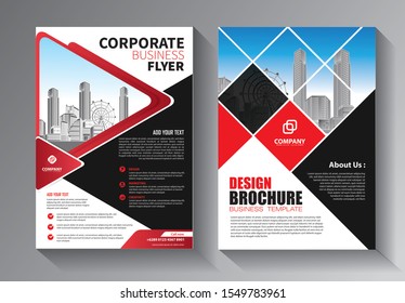 Business abstract vector template. Brochure design, cover modern layout, annual report, poster, flyer in A4 with colorful triangles, geometric shapes for tech, science, market with light background