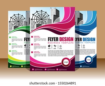 Business abstract vector template Brochure design cover modern layout annual report poster flyer in A4 with colorful triangles geometric shapes for tech science market with light background