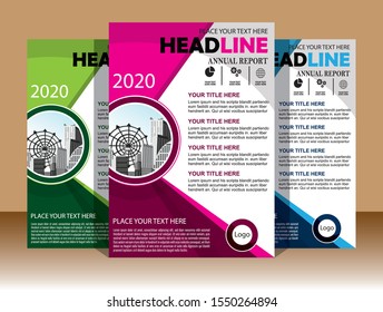 Business abstract vector template Brochure design cover modern layout annual report poster flyer in A4 with colorful triangles geometric shapes for tech science market with light background