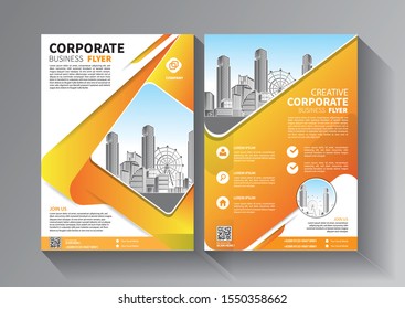 Business abstract vector template. Brochure design, cover modern layout, annual report, poster, flyer in A4 with colorful triangles, geometric shapes for tech, science, market with light background