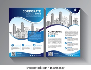 Business abstract vector template. Brochure design, cover modern layout, annual report, poster, flyer in A4 with colorful triangles, geometric shapes for tech, science, market with light background