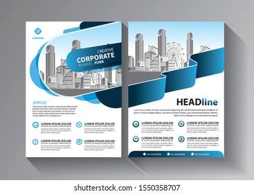 Business abstract vector template. Brochure design, cover modern layout, annual report, poster, flyer in A4 with colorful triangles, geometric shapes for tech, science, market with light background