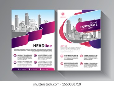 Business abstract vector template. Brochure design, cover modern layout, annual report, poster, flyer in A4 with colorful triangles, geometric shapes for tech, science, market with light background