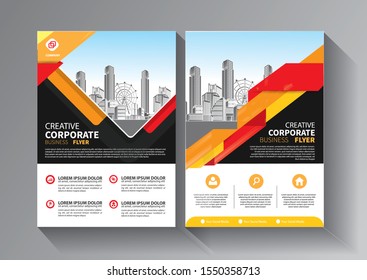 Business abstract vector template. Brochure design, cover modern layout, annual report, poster, flyer in A4 with colorful triangles, geometric shapes for tech, science, market with light background