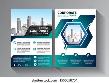 Business abstract vector template. Brochure design, cover modern layout, annual report, poster, flyer in A4 with colorful triangles, geometric shapes for tech, science, market with light background