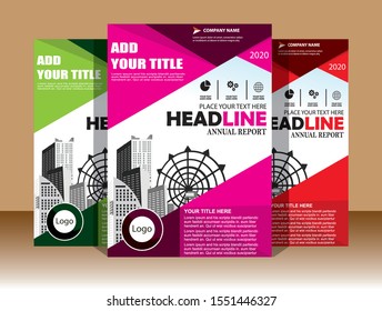 Business abstract vector template Brochure design cover modern layout annual report poster flyer in A4 with colorful triangles geometric shapes for tech science market with light background