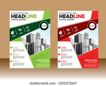 Business abstract vector template Brochure design cover modern layout annual report poster flyer in A4 with colorful triangles geometric shapes for tech science market with light background