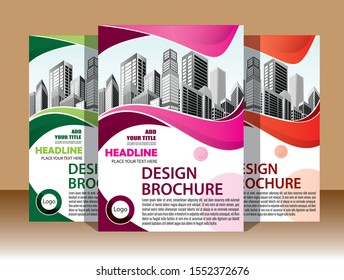 Business abstract vector template Brochure design cover modern layout annual report poster flyer in A4 with colorful triangles geometric shapes for tech science market with light background