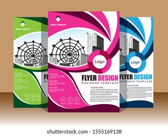 Business abstract vector template Brochure design cover modern layout annual report poster flyer in A4 with colorful triangles geometric shapes for tech science market with light background