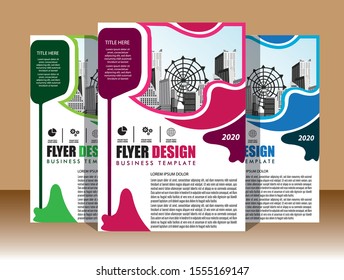 Business abstract vector template Brochure design cover modern layout annual report poster flyer in A4 with colorful triangles geometric shapes for tech science market with light background